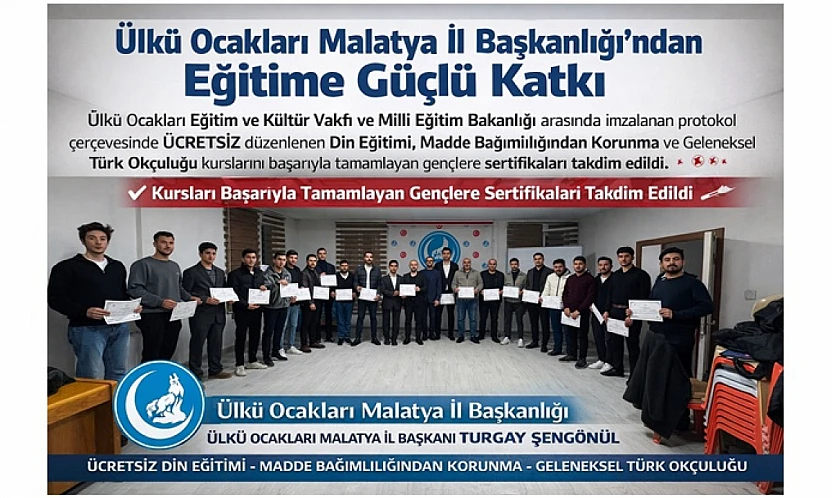 Ülkü Ocakları Malatya İl Başkanlığı'ndan Eğitime Güçlü Katkı